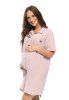 MijaCulture - Muslin maternity and breastfeeding nightdress Hazel M023 Pink